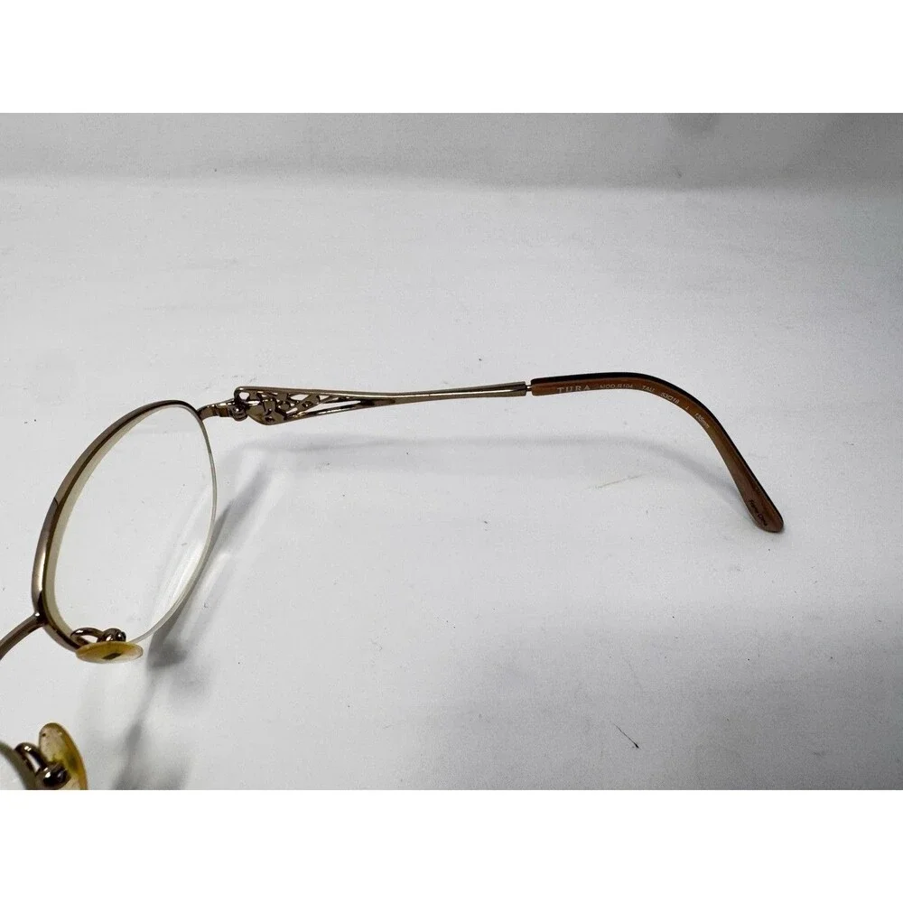 Tura MOD R104 Eyeglass Frames Only 53-18-135 Bronze Brown Semi Rimless